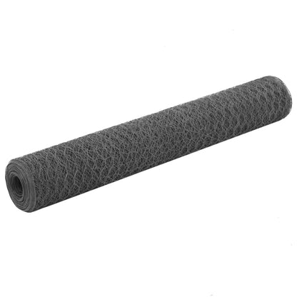 vidaXL Clôture grillagée en acier avec revêtement en PVC 25x1 m Gris