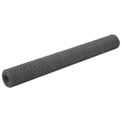 vidaXL Clôture grillagée en acier avec revêtement PVC 25 x 1,2 m Gris