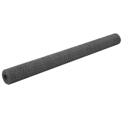 vidaXL Clôture grillagée en acier avec revêtement en PVC 25x1,5 m Gris