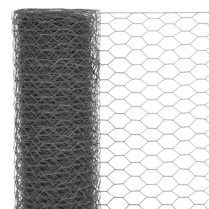 vidaXL Clôture grillagée en acier avec revêtement en PVC 25x1,5 m Gris