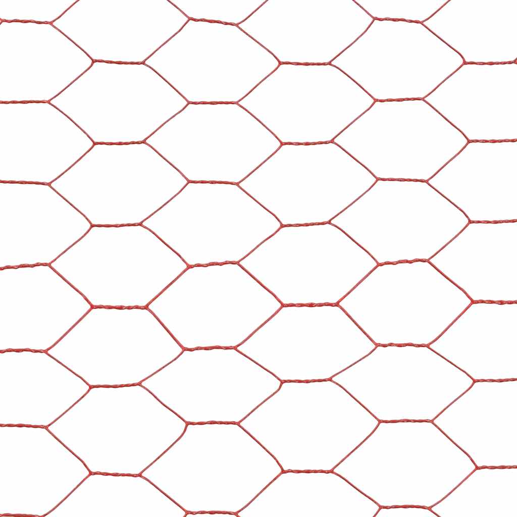vidaXL Clôture grillagée en acier enduit de PVC 25x1 m rouge