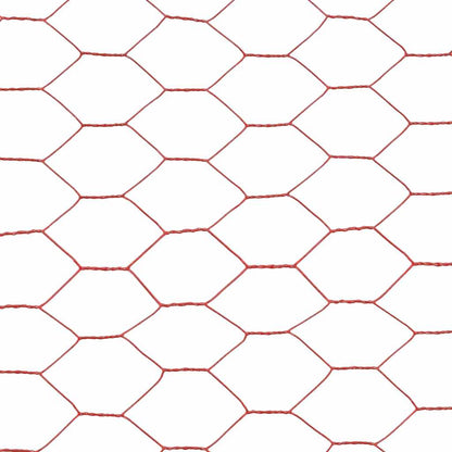 vidaXL Clôture grillagée en acier enduit de PVC 25x1 m rouge