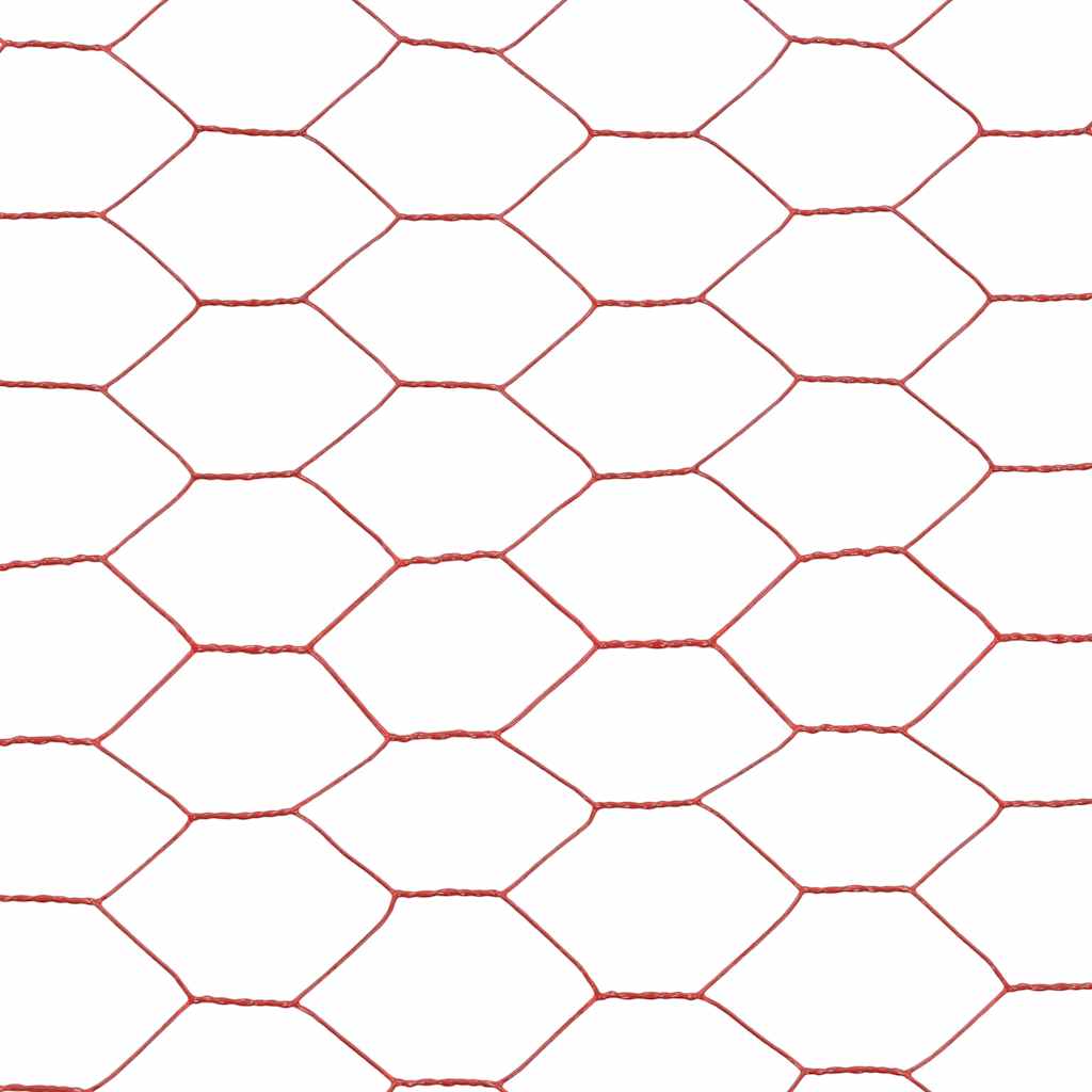 vidaXL Clôture grillagée en acier enduit de PVC 25x1 m rouge