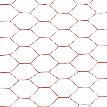 vidaXL Clôture grillagée en acier enduit de PVC 25x1 m rouge
