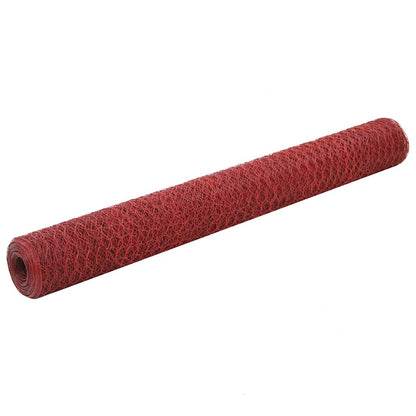 vidaXL Clôture grillagée en acier avec revêtement PVC 25x1,2 m Rouge