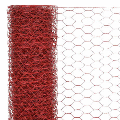vidaXL Clôture grillagée en acier avec revêtement PVC 25x1,2 m Rouge