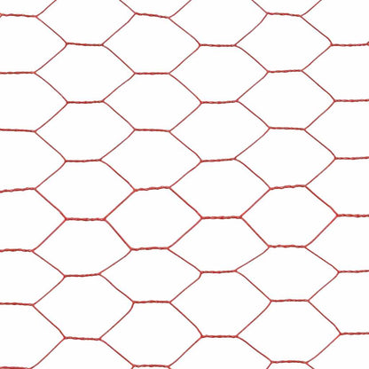 vidaXL Clôture grillagée en acier avec revêtement PVC 25x1,2 m Rouge