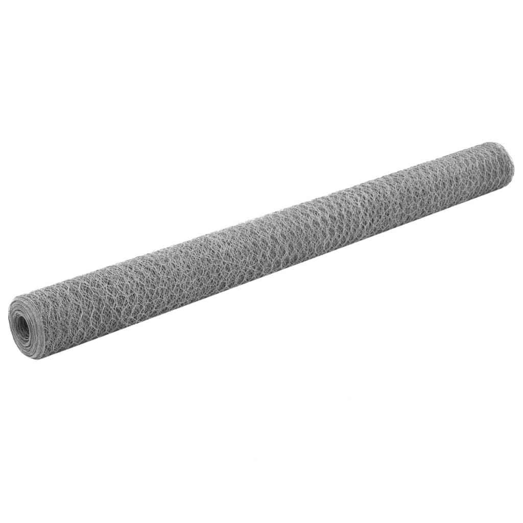vidaXL Grillage Acier galvanisé 25x1,5 m Argenté