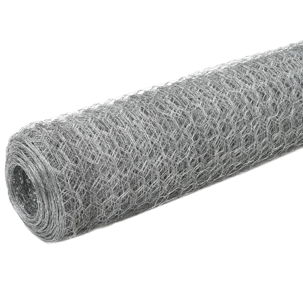 vidaXL Grillage Acier galvanisé 25x1,5 m Argenté