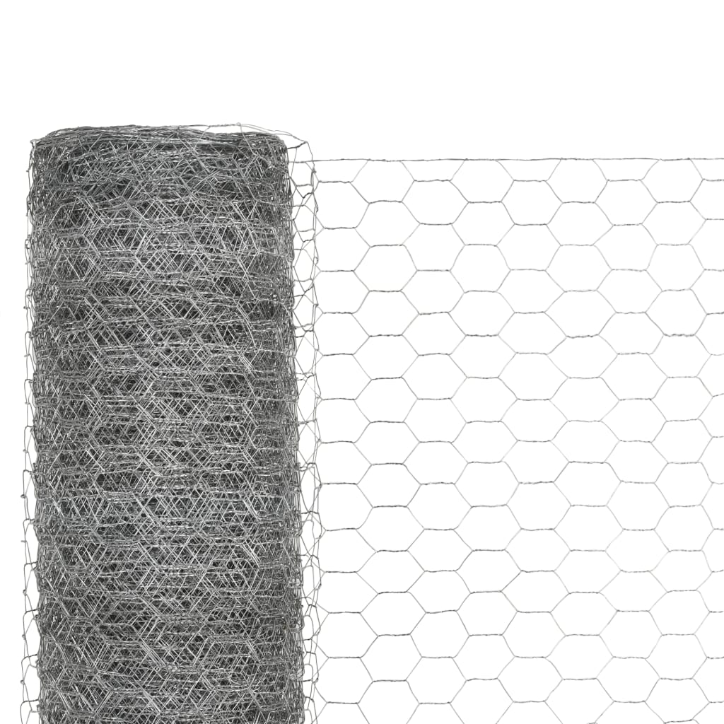 vidaXL Grillage Acier galvanisé 25x1,5 m Argenté