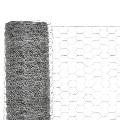 vidaXL Grillage Acier galvanisé 25x1,5 m Argenté