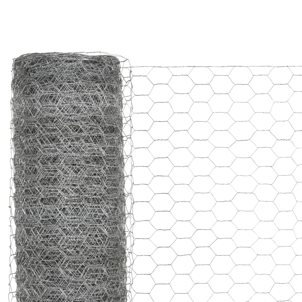 vidaXL Grillage Acier galvanisé 25x1,5 m Argenté