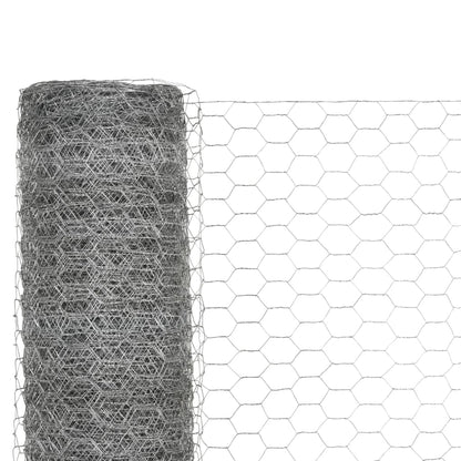 vidaXL Grillage Acier galvanisé 25x1,5 m Argenté