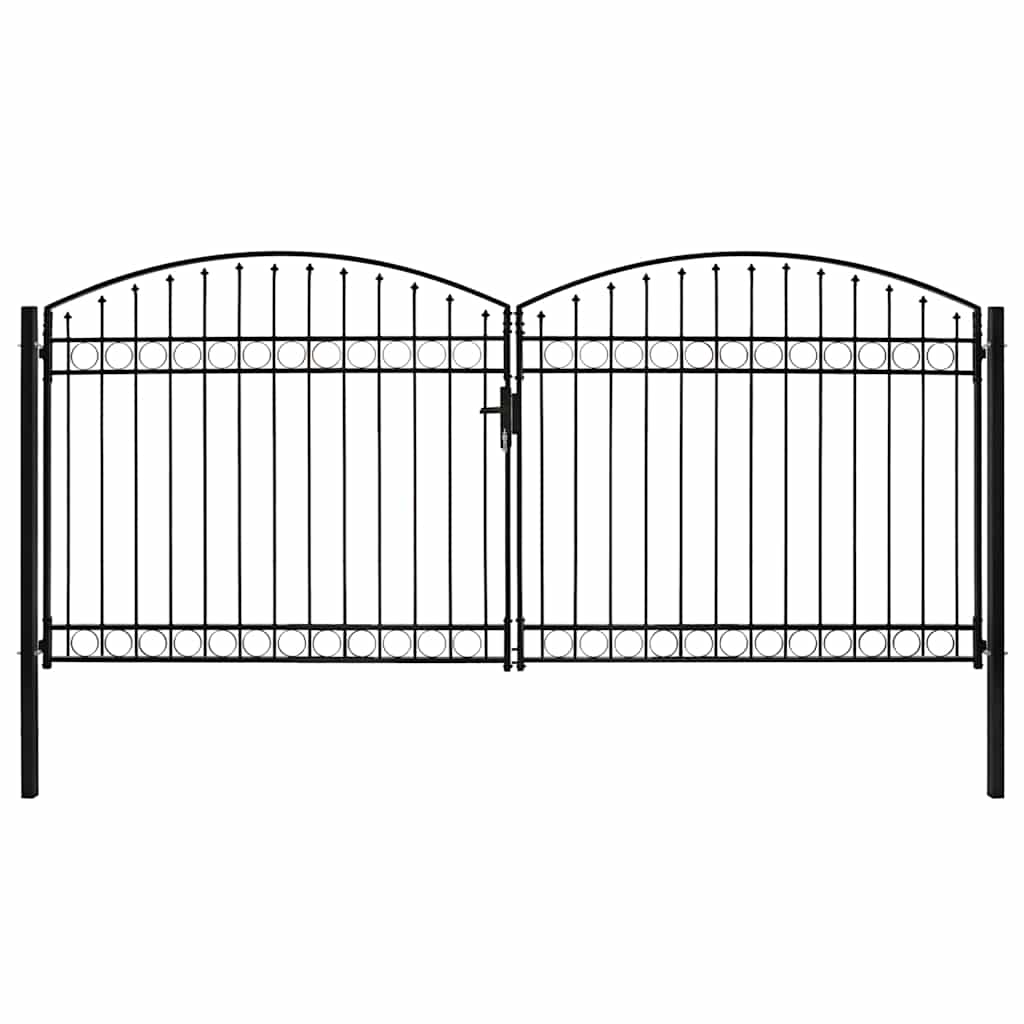 Zauntor Assen Doppeltür mit Bogenabschluss Stahl 400 x 200 cm