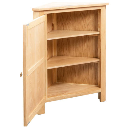 vidaXL Eckschrank 59x45x80 cm Massivholz Eiche