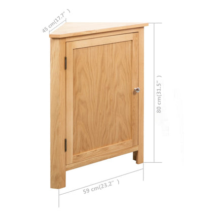 vidaXL Eckschrank 59x45x80 cm Massivholz Eiche