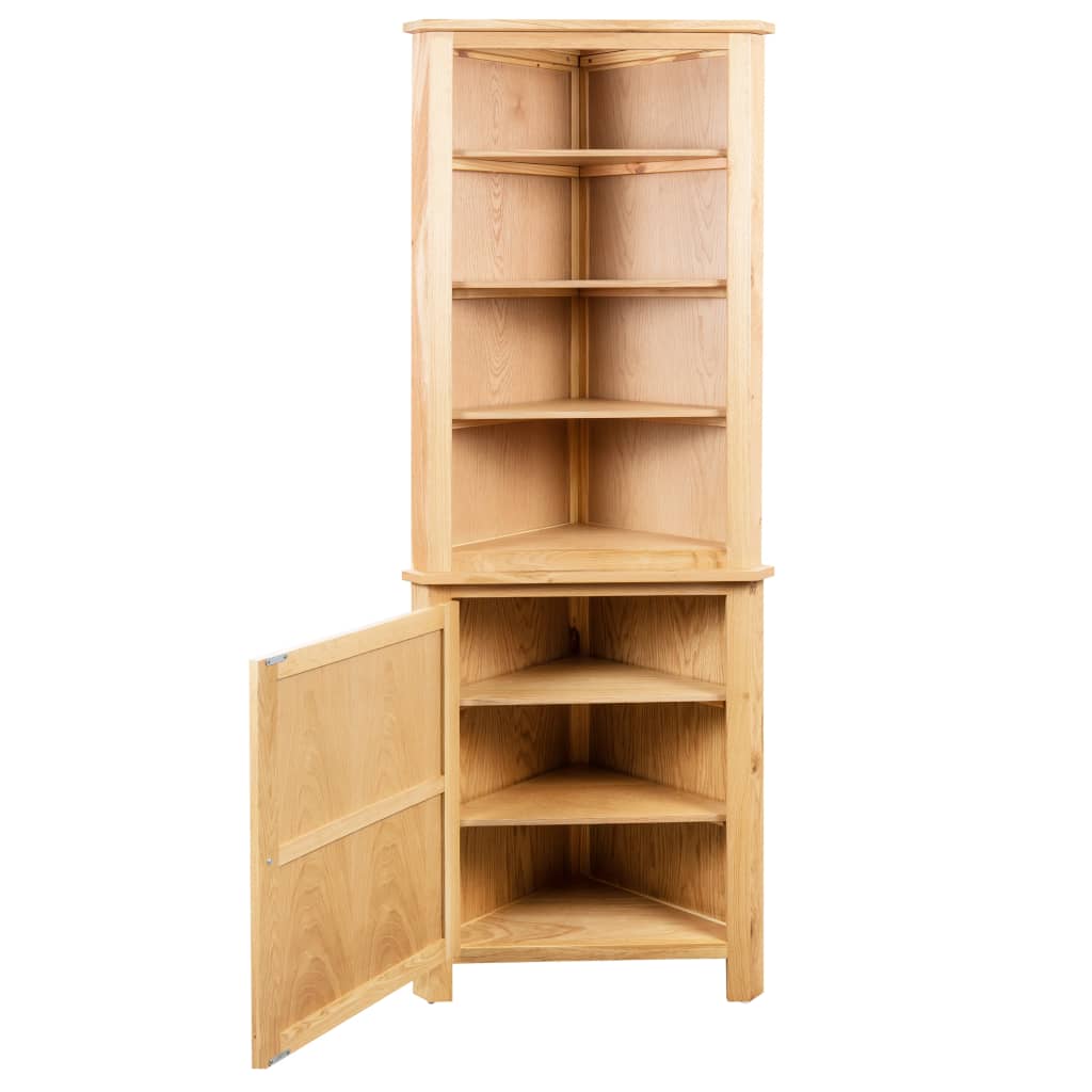 vidaXL Eckschrank 59x36x180 cm Massivholz Eiche