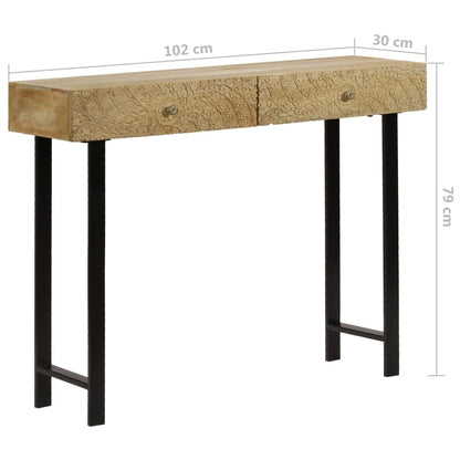 vidaXL Console en bois de manguier massif 102x30x79 cm