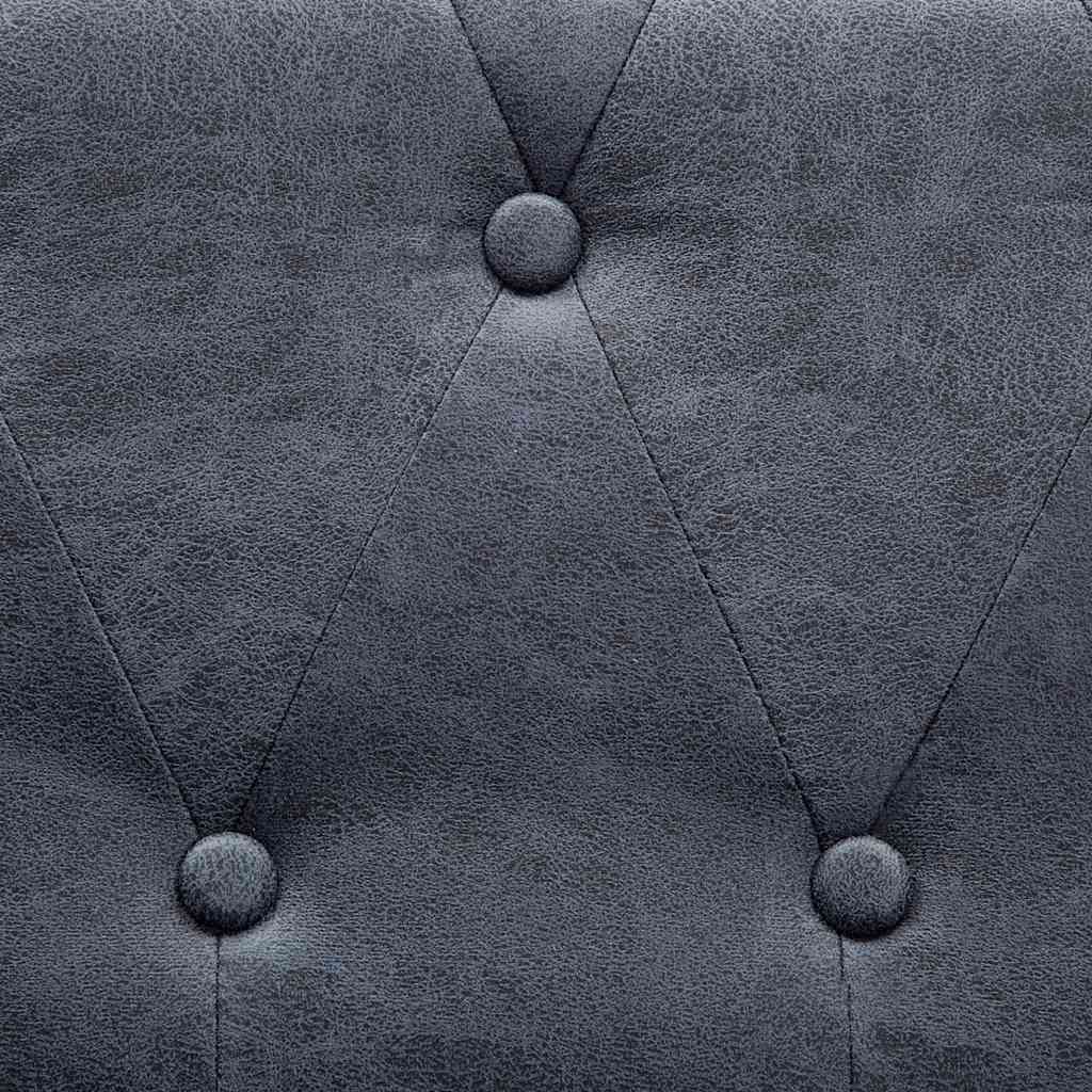 vidaXL Chesterfield-Sofa 2-Sitzer Kunstwildleder Grau