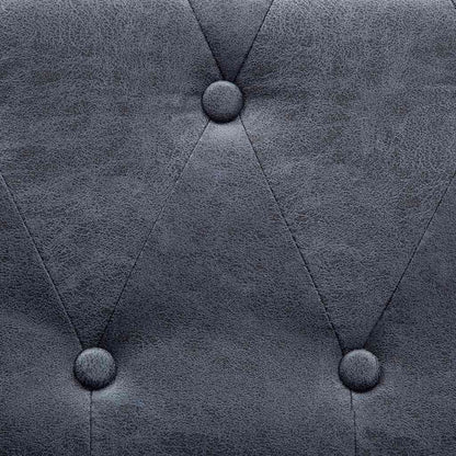 vidaXL Chesterfield-Sofa 2-Sitzer Kunstwildleder Grau