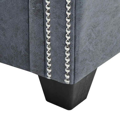 vidaXL Chesterfield-Sofa 2-Sitzer Kunstwildleder Grau