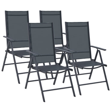 vidaXL 5-tlg. Garten-Essgruppe Aluminium und Textilene Schwarz