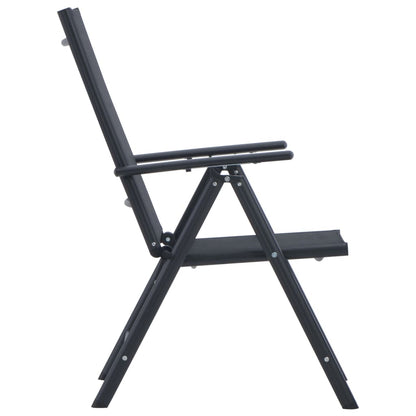 vidaXL 5-tlg. Garten-Essgruppe Aluminium und Textilene Schwarz