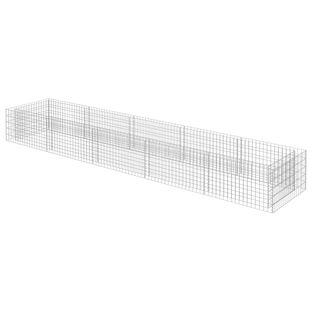 vidaXL Gabionen-Hochbeet Verzinkter Stahl 450×90×50 cm