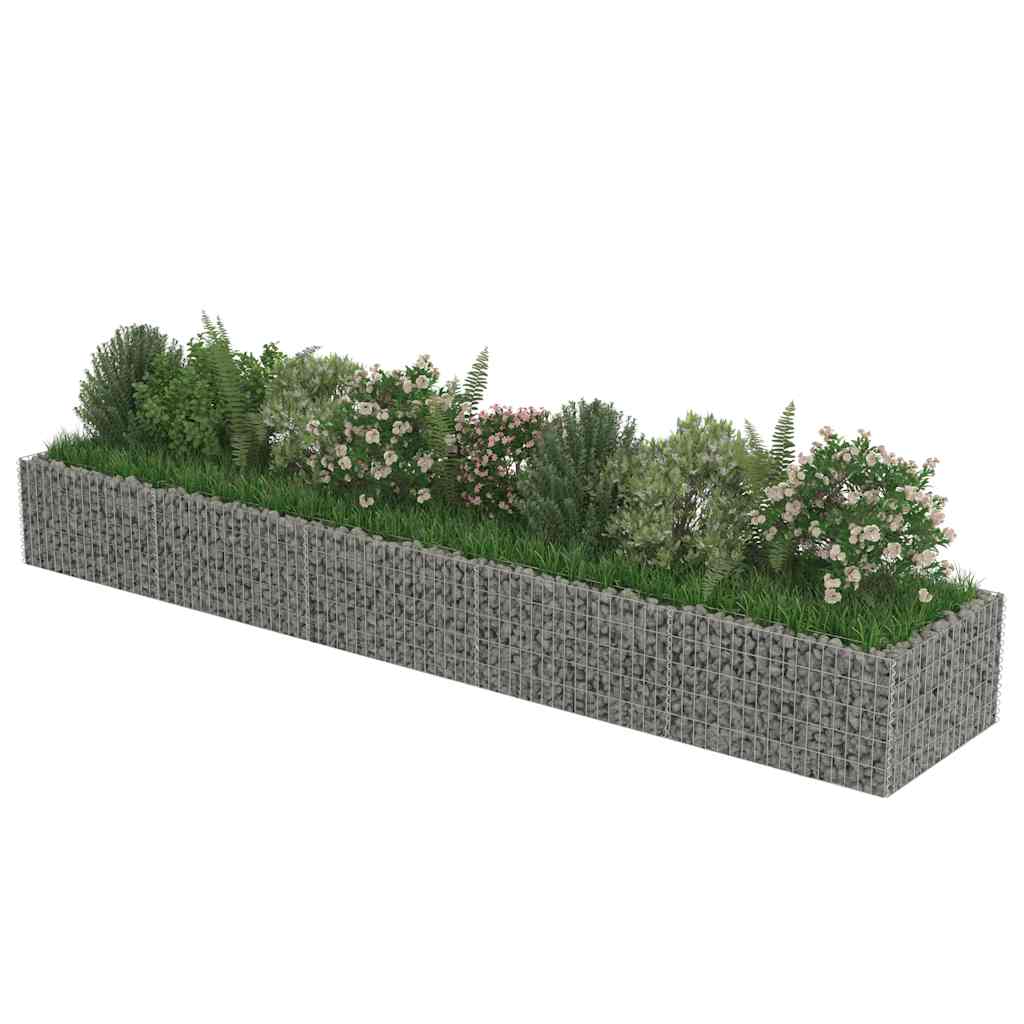 vidaXL Gabionen-Hochbeet Verzinkter Stahl 450×90×50 cm