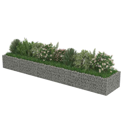 vidaXL Gabionen-Hochbeet Verzinkter Stahl 450×90×50 cm
