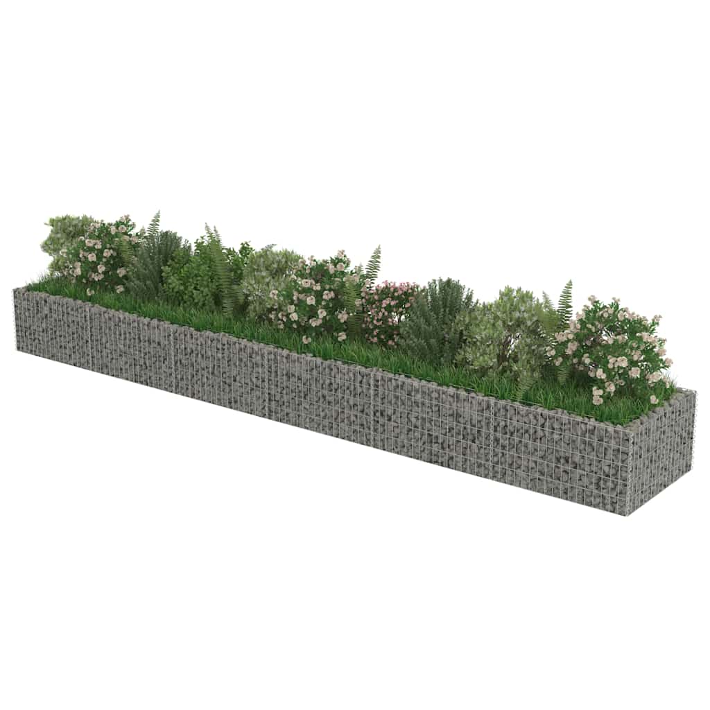 vidaXL Gabionen-Hochbeet Verzinkter Stahl 540×90×50 cm