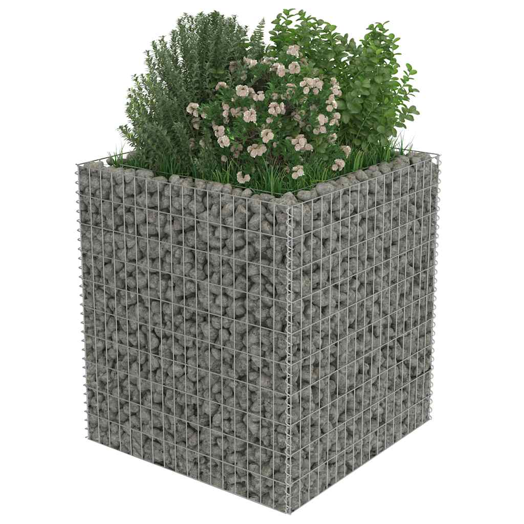 vidaXL Gabionen-Hochbeet Verzinkter Stahl 90×90×100 cm