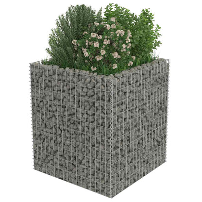 vidaXL Gabionen-Hochbeet Verzinkter Stahl 90×90×100 cm