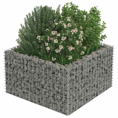 vidaXL Gabionen-Hochbeet Verzinkter Stahl 90×90×50 cm
