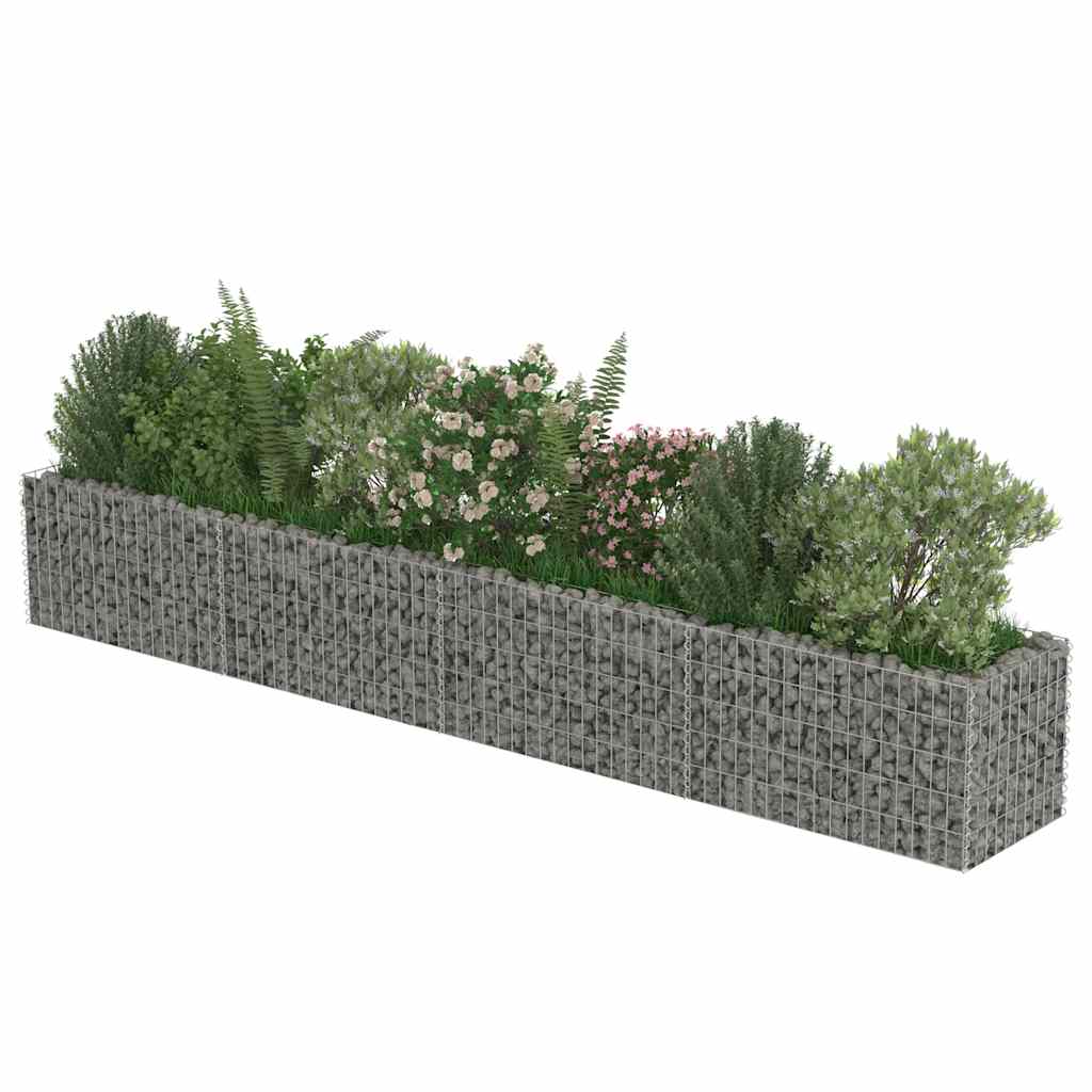 vidaXL Gabionen-Hochbeet Verzinkter Stahl 360×50×50 cm
