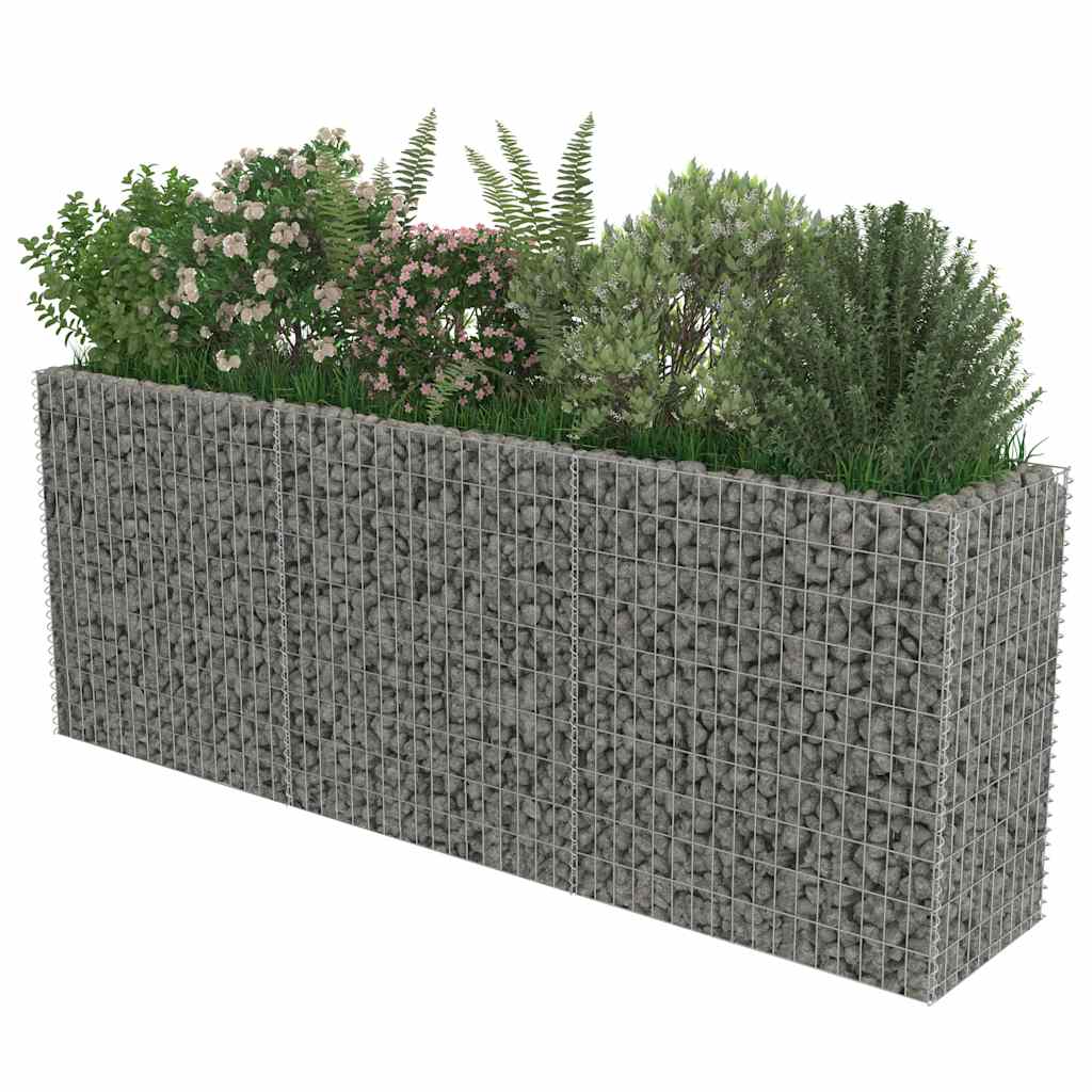 vidaXL Gabionen-Hochbeet Verzinkter Stahl 270×50×100 cm