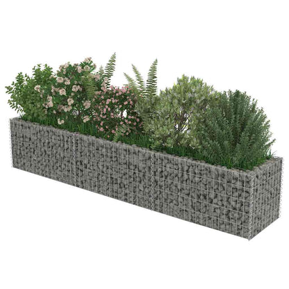 vidaXL Gabionen-Hochbeet Verzinkter Stahl 270×50×50 cm