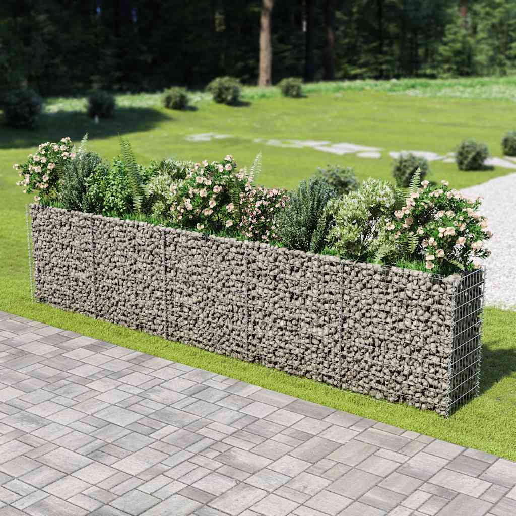vidaXL Gabionen-Hochbeet Verzinkter Stahl 450×50×100 cm