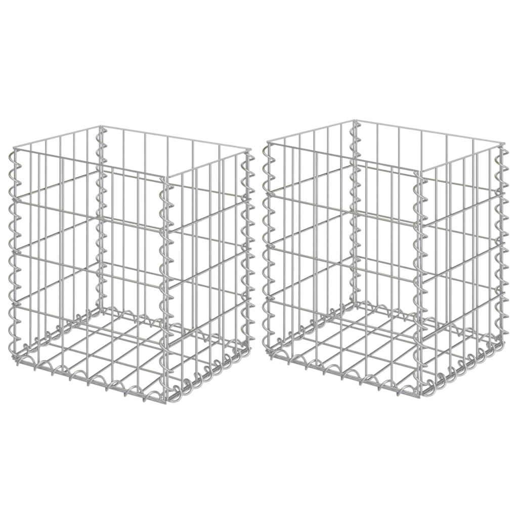 vidaXL Paniers de gabions 2 pcs Acier galvanisé 30x30x40 cm