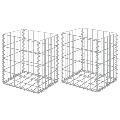 vidaXL Paniers de gabions 2 pcs Acier galvanisé 30x30x40 cm