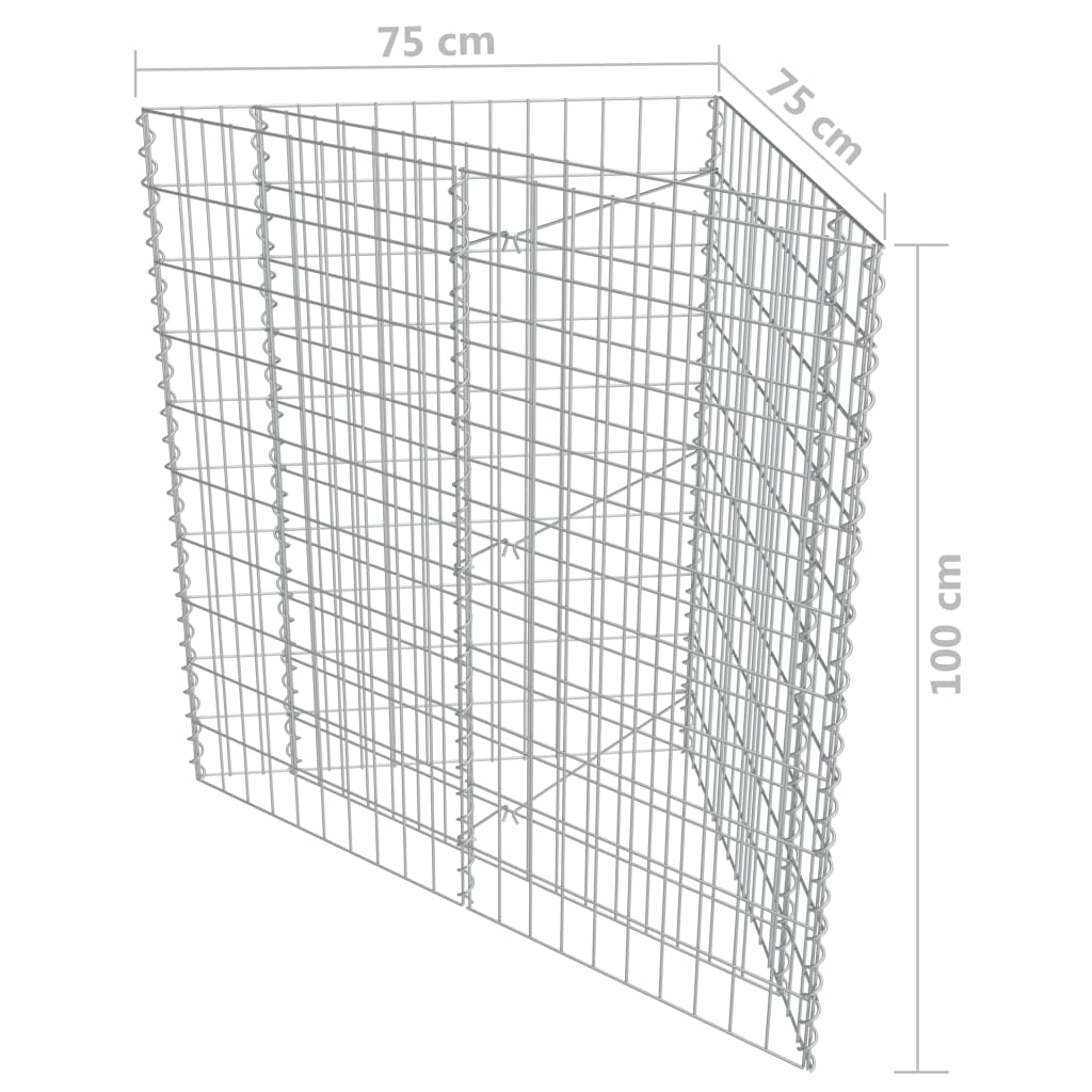 vidaXL Carré potager en gabion Acier galvanisé 75×75×100 cm