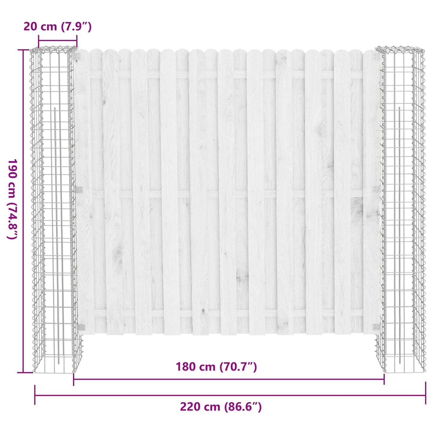vidaXL Zaunpfosten 2 pcs Silber 20 x 20 x 190 cm Metall