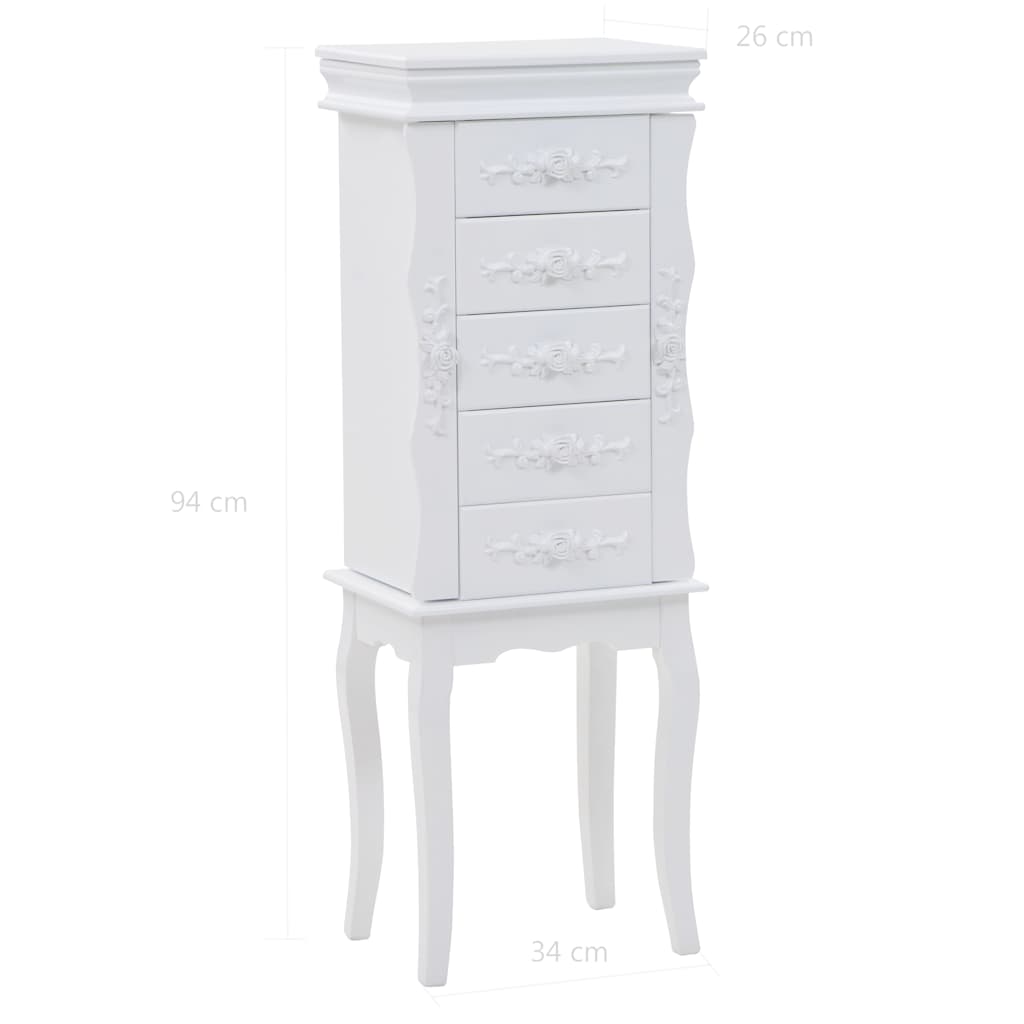 vidaXL Schmuckschrank Weiß