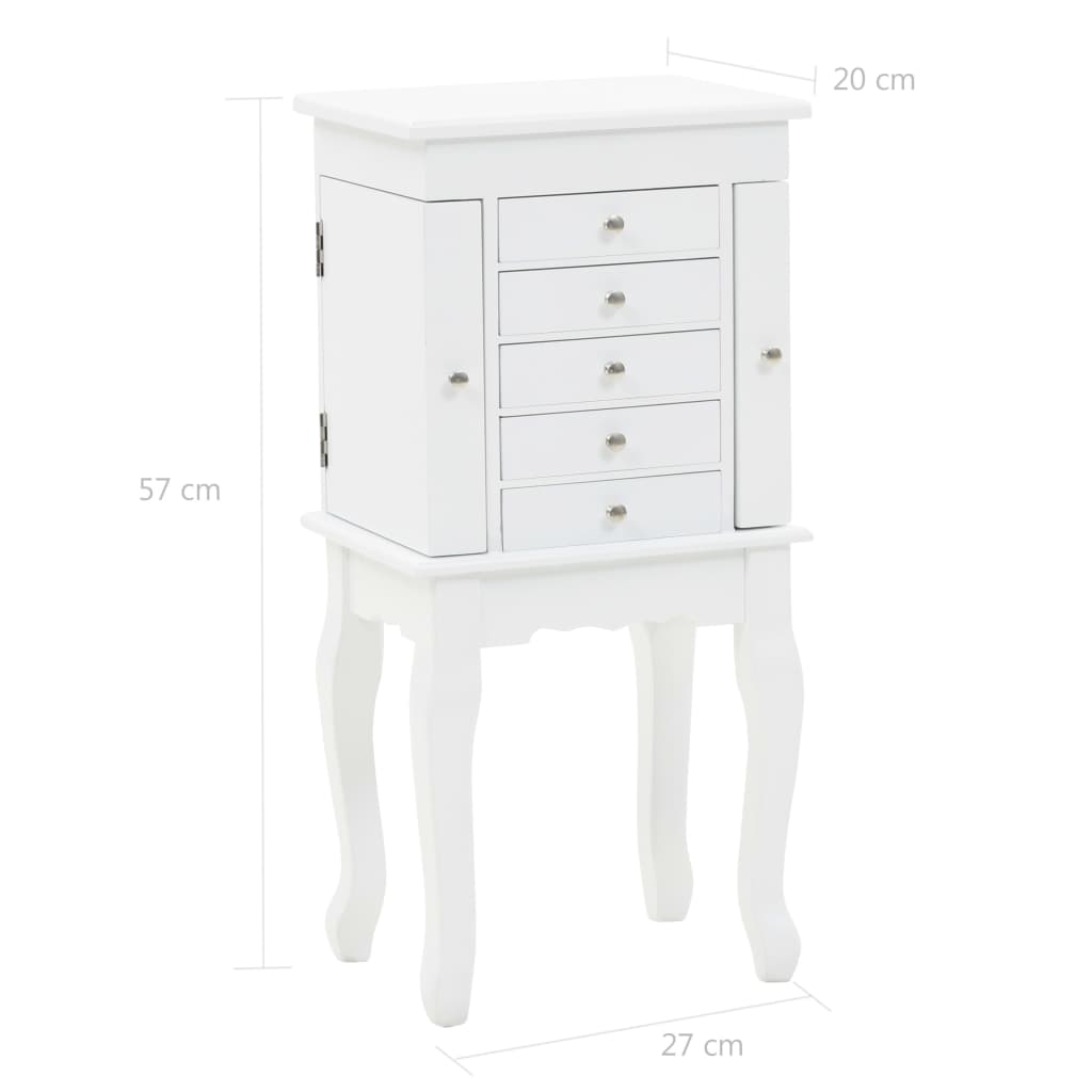 vidaXL Schmuckschrank Weiß