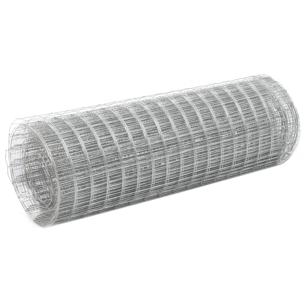 vidaXL Clôture grillagée Acier galvanisé 10x0,5 m Argenté