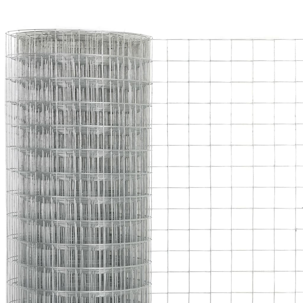 vidaXL Clôture grillagée Acier galvanisé 10x0,5 m Argenté