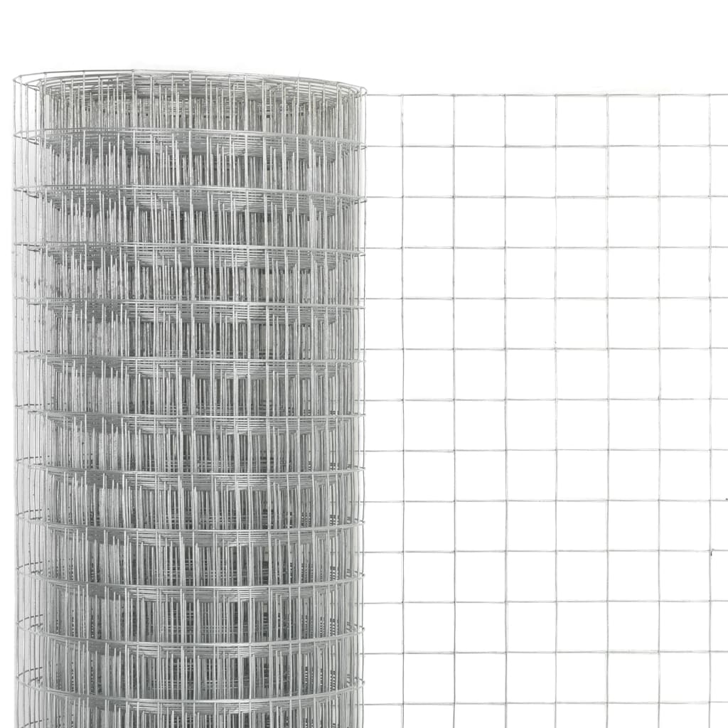 vidaXL Grillage Acier galvanisé 25x0,5 m Argenté
