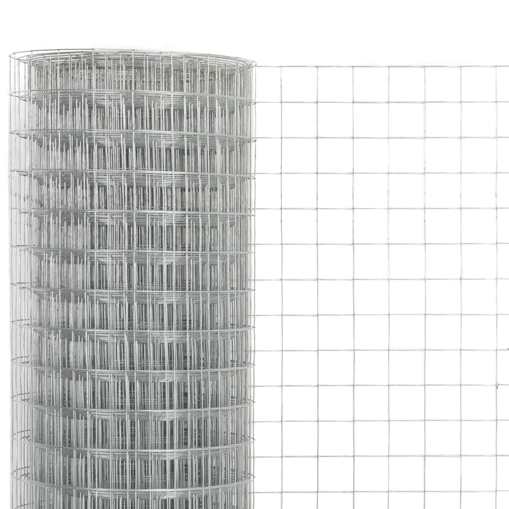 vidaXL Grillage Acier galvanisé 25x1,5 m Argenté