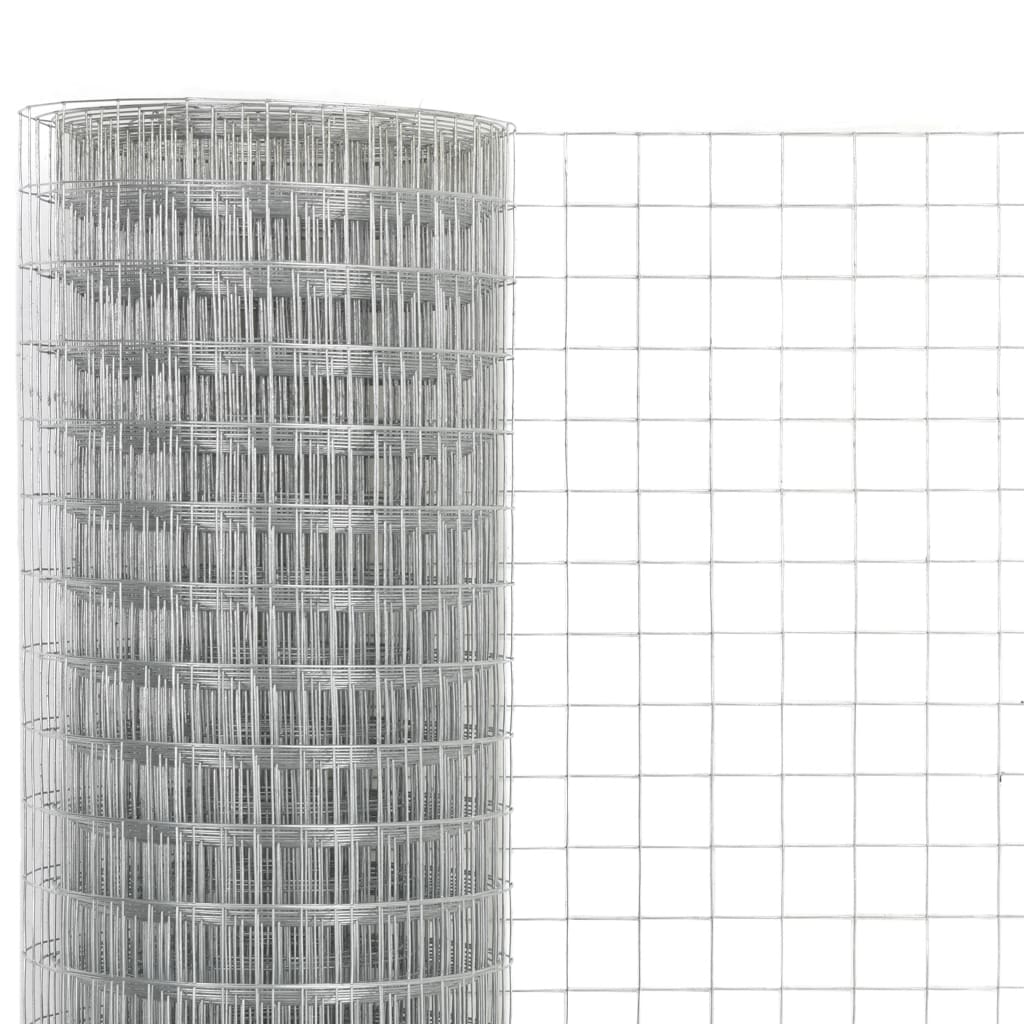 vidaXL Grillage Acier galvanisé 25x1,5 m Argenté