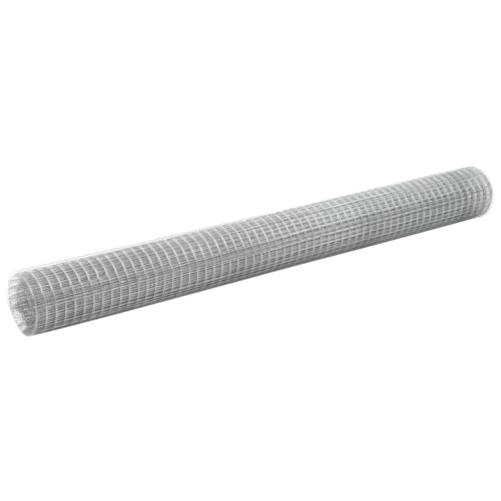 vidaXL Grillage Acier galvanisé 25x1,5 m Argenté